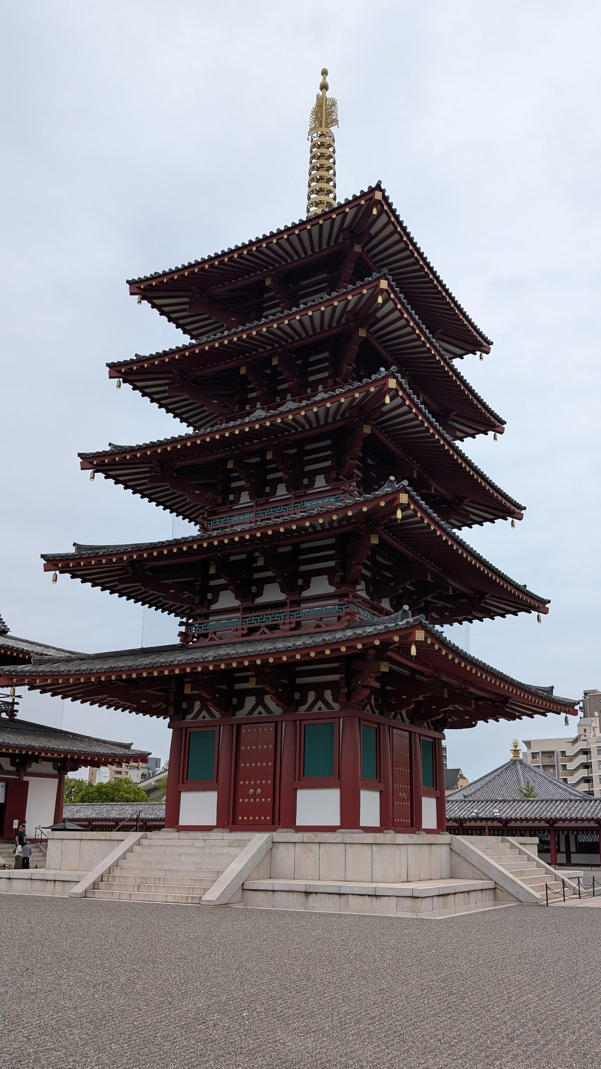 The five-storied pagoda of Shitennoji in Osaka.
